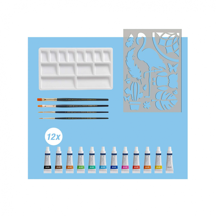 Темперни боици 1/18 Faber Castel, 5мл со шаблон