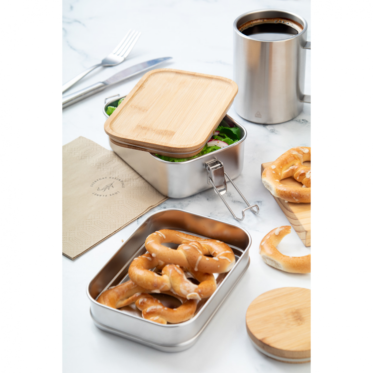 Кутија за храна, инокс, дводелна, 940мл