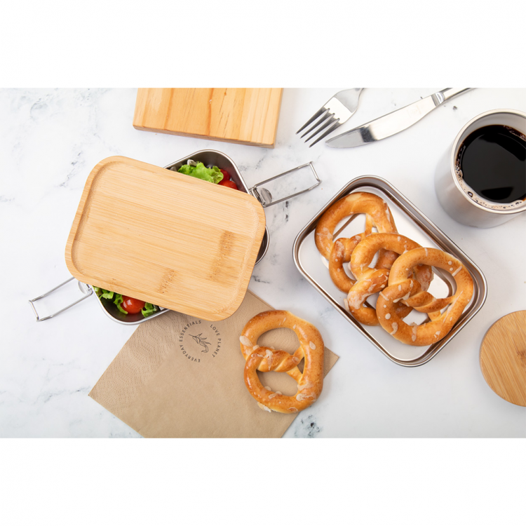 Кутија за храна, инокс, дводелна, 940мл