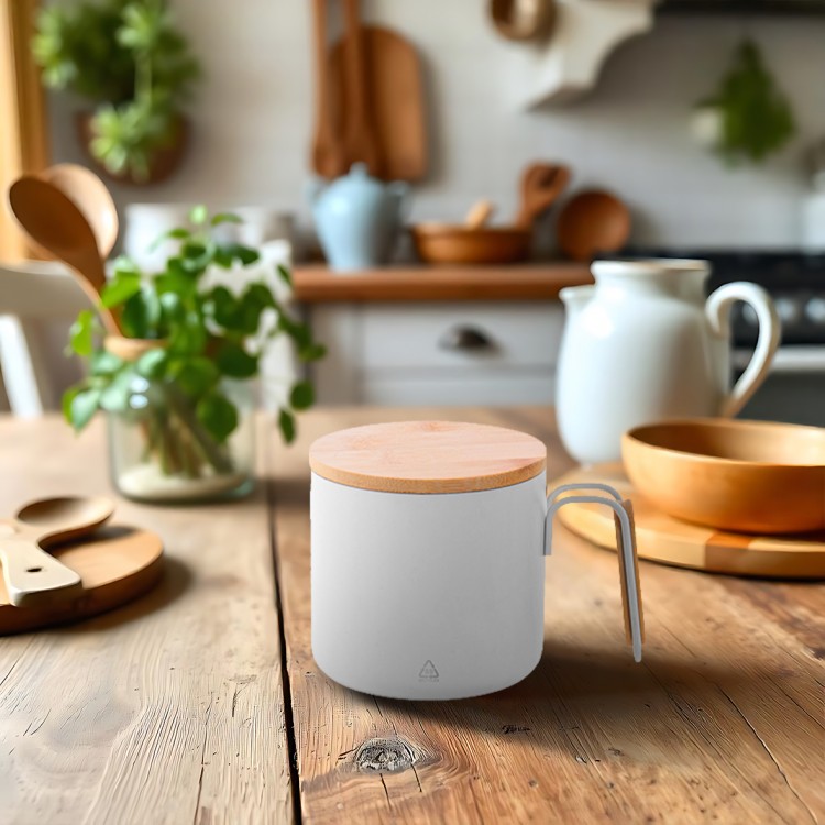 Еко чаша термос 300мл, бамбус капак, рец. инокс