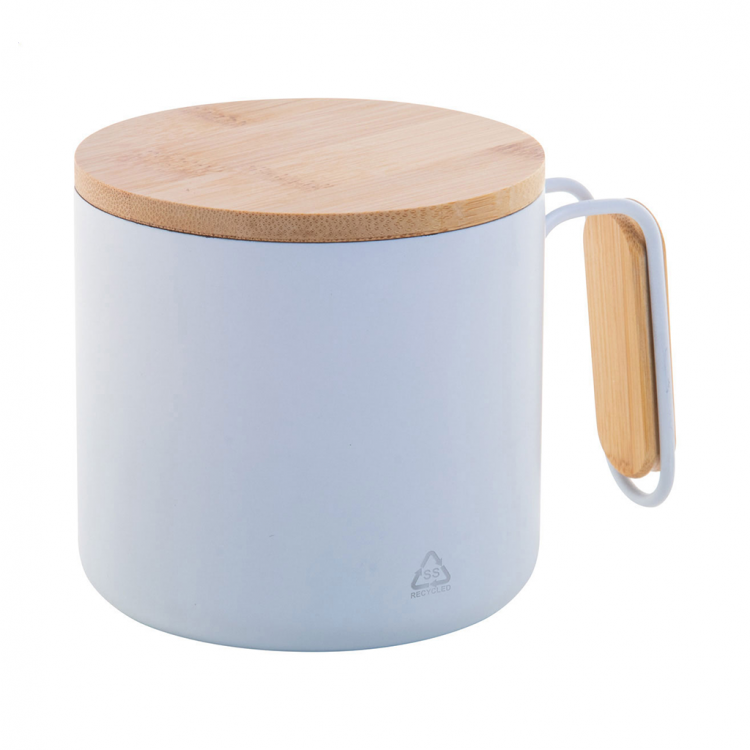 Еко чаша термос 300мл, бамбус капак, рец. инокс