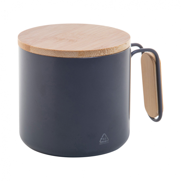 Еко чаша термос 300мл, бамбус капак, рец. инокс