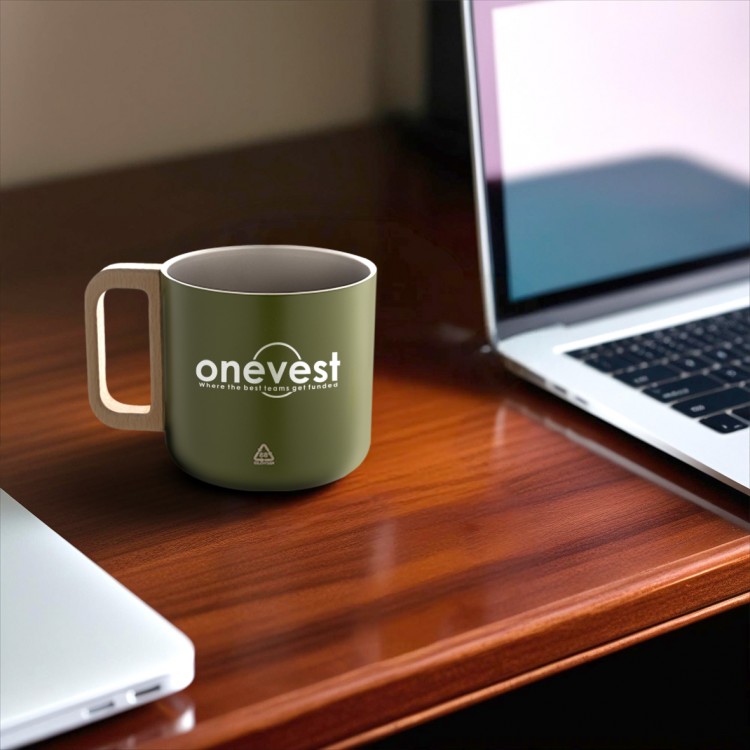 Еко чаша термос 350мл, рециклиран инокс