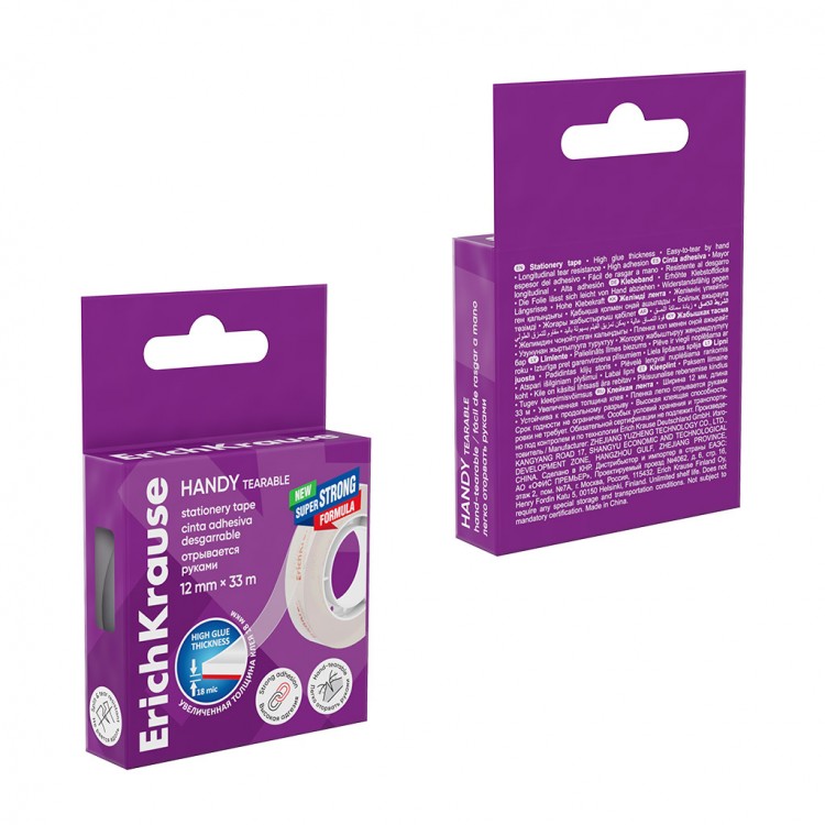 Селотејп 12мм х 33м за рачно кинење Erich Krause