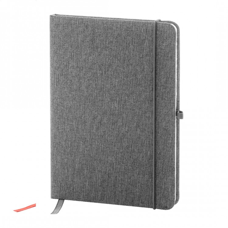 Еко тефтер А5, корица RPET полиестер, 80л бели