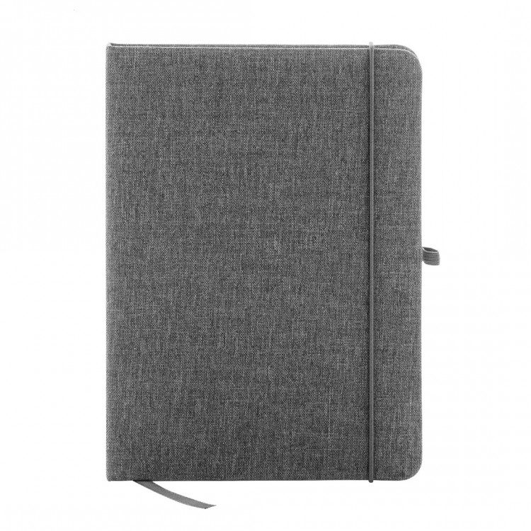 Еко тефтер А5, корица RPET полиестер, 80л бели