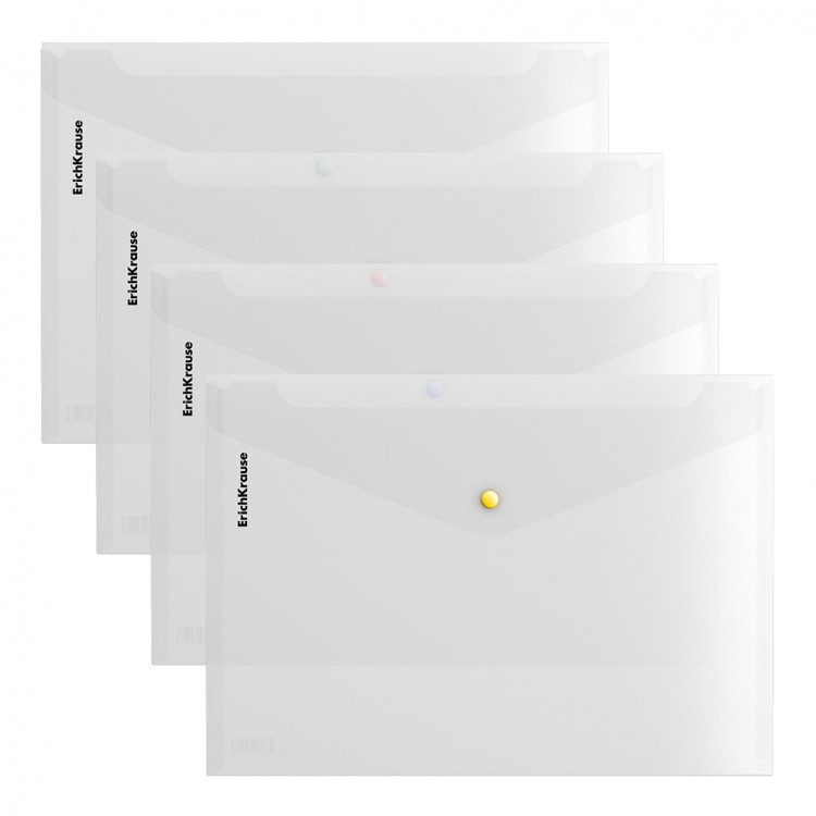 Папка со копче А4 транспарент Erich Krause