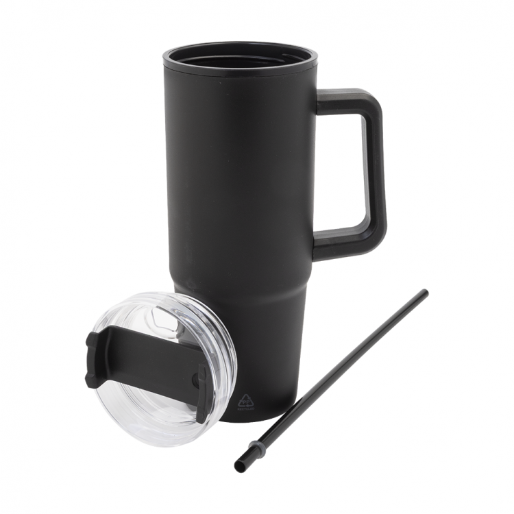 Еко чаша термос 900мл, рециклиран пластика