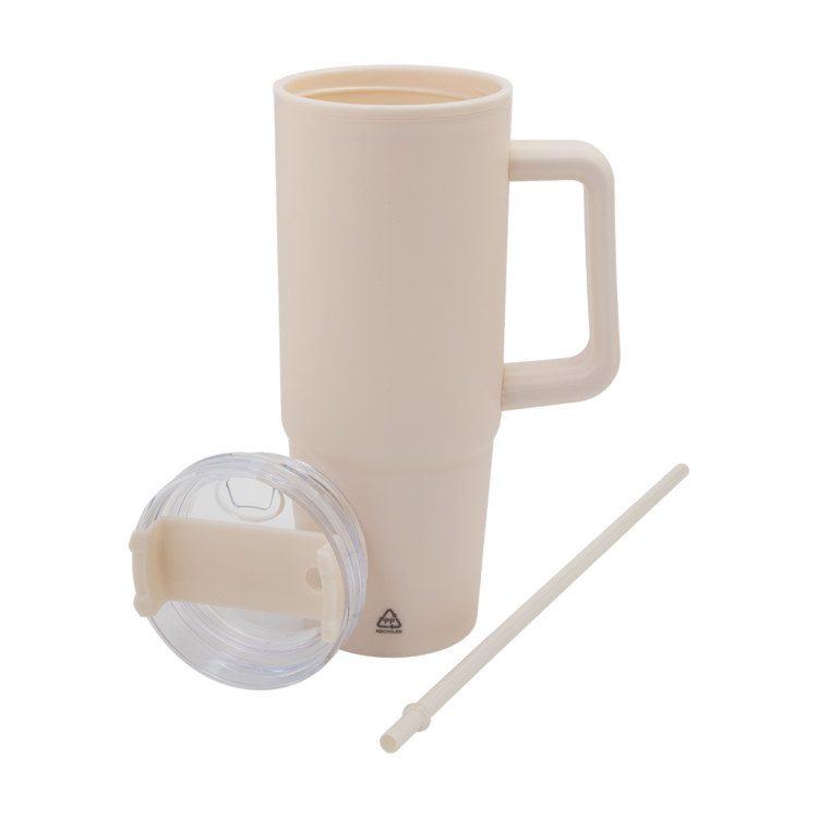 Еко чаша термос 900мл, рециклиран пластика