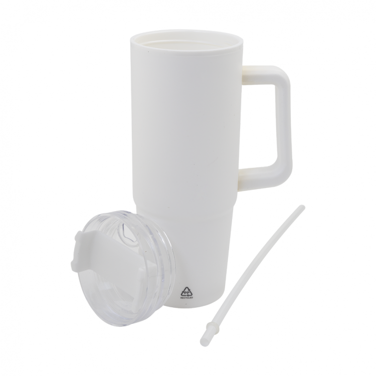 Еко чаша термос 900мл, рециклиран пластика