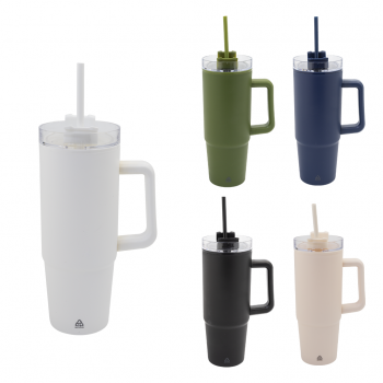 Еко чаша термос 900мл, рециклиран пластика