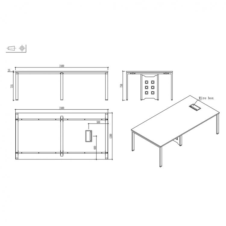 Маса конференциска Монако 240х120х75см