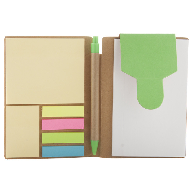 Еко сет со самолепливи ливчиња + пенкало